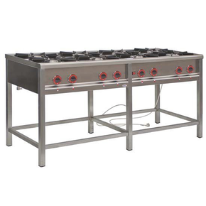 Gastronomický plynový sporák 8 hořáků, 1700x700x850 mm, 2x3,4+3x5+2x6,5+1x8 kW | EGAZ, TGP-8745.II