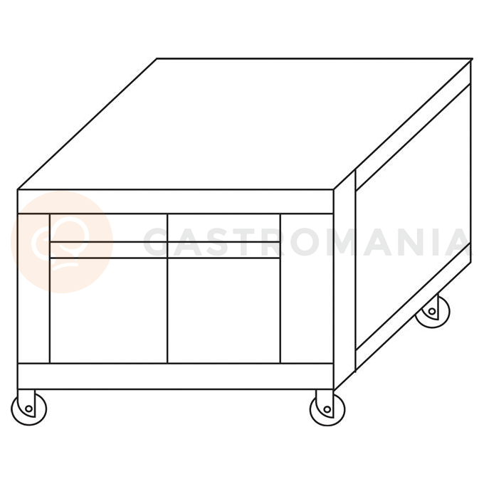 Podstawa z komorą rozrostu na kołach do pieca P110G B H=800 mm | MORETTI FORNI, MFP110GBSL80