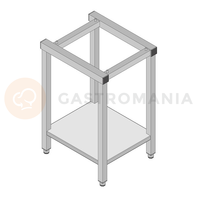 Podstawa z półką i regulowanymi nóżkami, pod Turbopiec ORACLE, ze stali nierdzewnej, 480x560x850 mm | LAINOX, OSR85