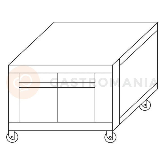 Podstavec pod kynárnu na kolečkách k peci S105 H=600 mm | HENDI, MFS105SL60