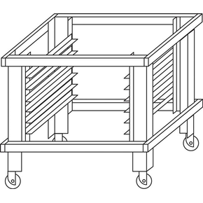 Podstawa z prowadnicami na kołach do pieca S105 H=950 mm | MORETTI FORNI, MFS105SP95