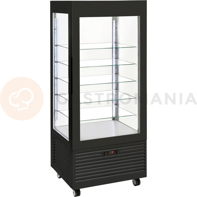 Witryna chłodnicza, cukiernicza, oświetlenie LED, czarna, 480 l | ROLLER GRILL, 777480