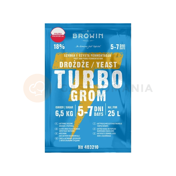 Lihovarnické kvasnice Turbo Grom 5-7 dní, 85 g | BROWIN, 403210