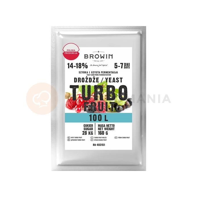 Vinné kvasnice Turbo Fruit 5-7 dní, 160 g | BROWIN, 403151