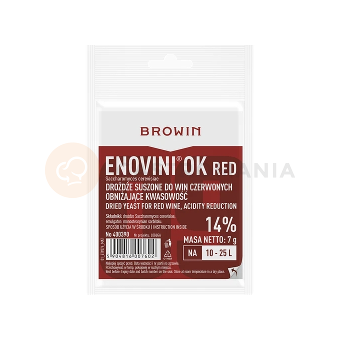 Vinné kvasnice snižující kyselost Enovini OK RED, 7 g | BROWIN, 400390