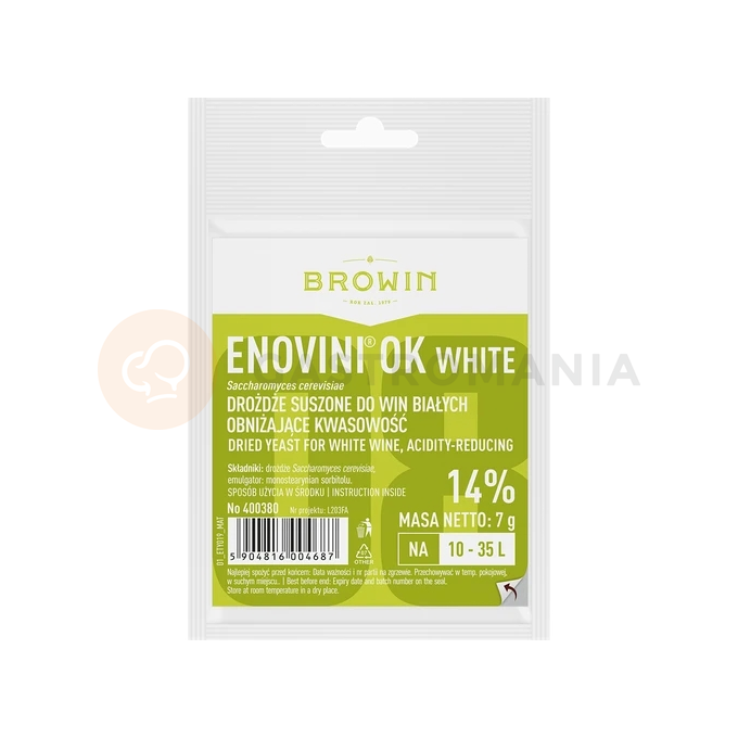 Vinné kvasnice snižující kyselost Enovini OK WHITE, 7 g | BROWIN, 400380