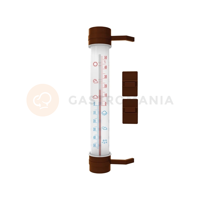 Termometr zewnętrzny brązowy (-50st. C do +50st. C) 27 cm | BIOTERM, 020807