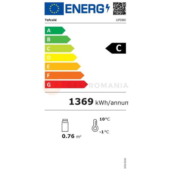 Mała witryna chłodnicza nablatowa | TEFCOLD, UPD 80 GREY