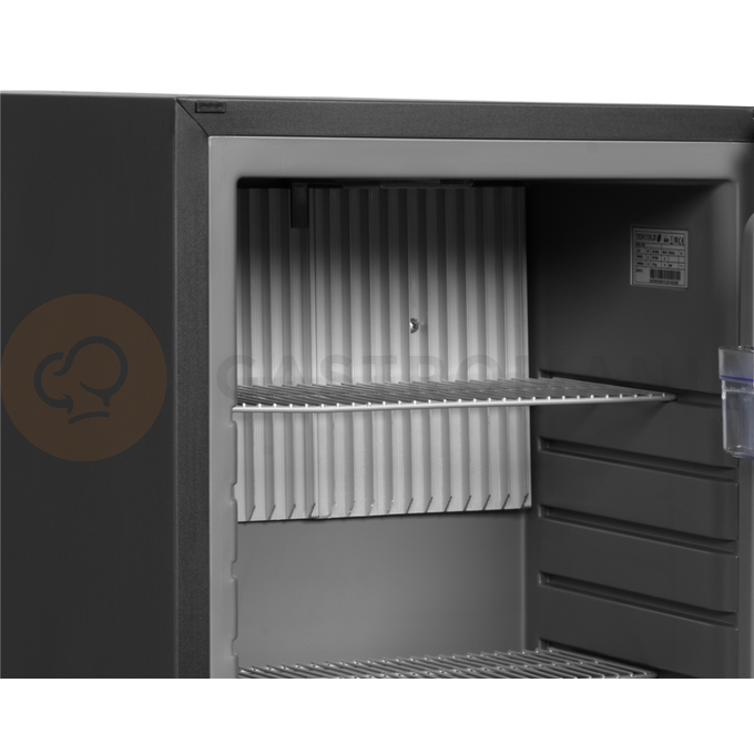 Minibar s plnými dveřmi, černé opláštění | TEFCOLD, TM 33