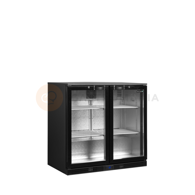 Minibar prosklené křídlové dveře, černá | TEFCOLD, DB201H