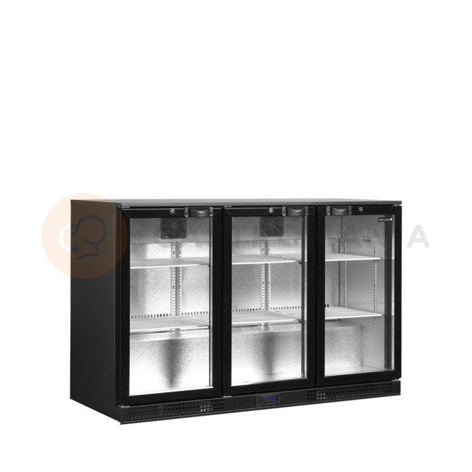 Minibar prosklené křídlové dveře, černá | TEFCOLD, DB301H-3