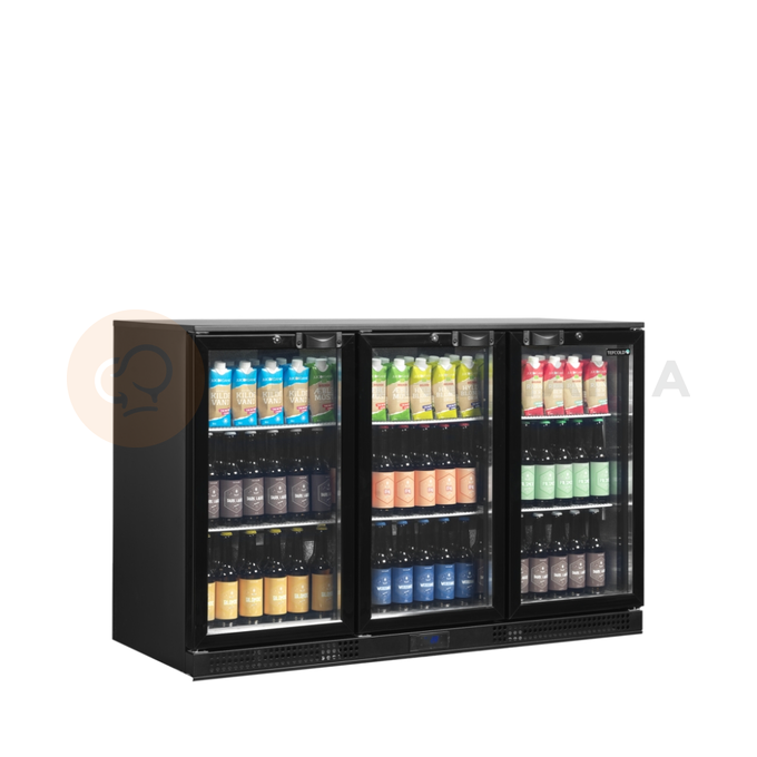 Minibar prosklené křídlové dveře, černá | TEFCOLD, DB301H-3