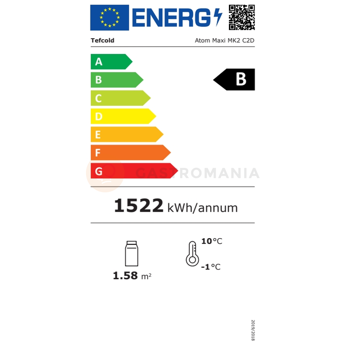 Chladicí skříň s prosklenými dveřmi s nízkou spotřebou energie | TEFCOLD, Atom Maxi C2DB