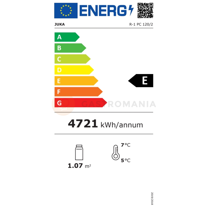 Chladicí vitrína přístěnná | JUKA, Piccoli 120/70