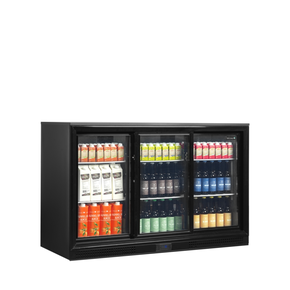 Minibar prosklené posuvné dveře, černá | TEFCOLD, DB301S-3