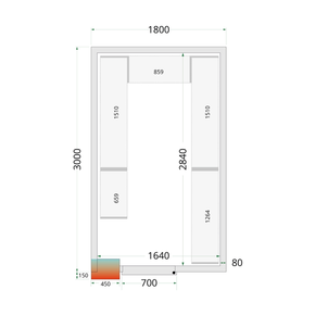 Panely ke stavebnicovým boxům s 80 mm izolací | TEFCOLD, CR 180x300x220