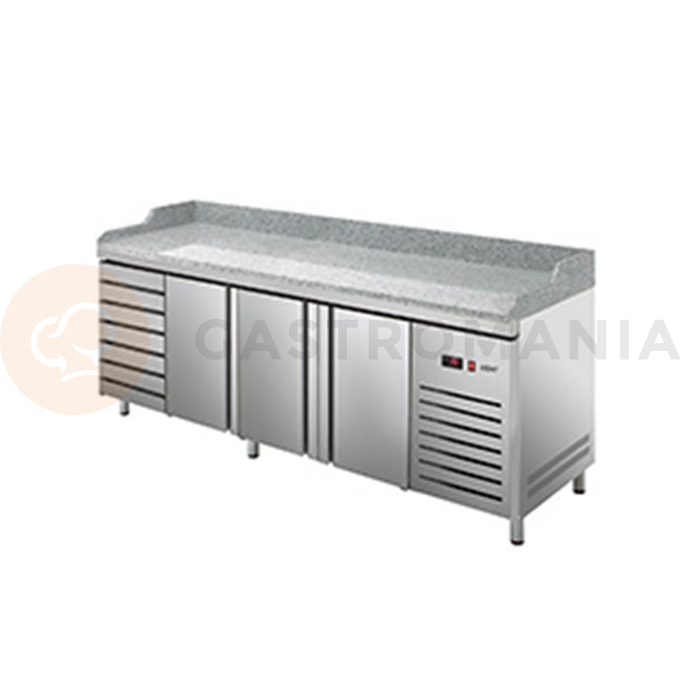 Chlazený stůl na pizzu 800 mm CZ 400x600 mm 2542x800x850 mm | ASBER, ETP-8-250-37 HC LLR GR