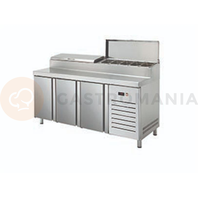 Kombinovaný pizza stůl 800 mm CS 400x600 mm 1792x700x1050 mm | ASBER, ETPZ-8-200 HC 90NS GN1/3