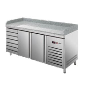 Chlazený pizza stůl 800 mm CZ 400x600 mm 2017x800x850 mm | ASBER, ETP-8-200-27 HC GR