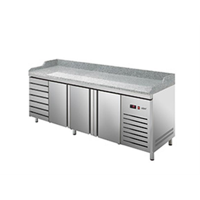 Chlazený stůl na pizzu 800 mm CZ 400x600 mm 2542x800x850 mm | ASBER, ETP-8-250-37 HC LLR GR