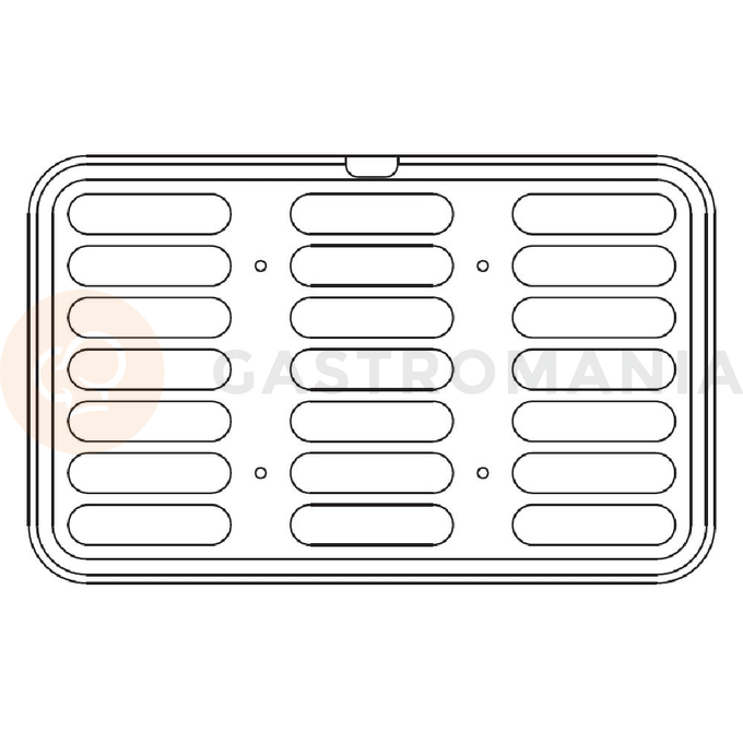 Płyta do opiekacza Cookmatic Maxi do eklerów 126x32 mm u góry, 123x30 mm u dołu, wys. 15 mm, 21 ciasteczek | PAVONI, MAXI38