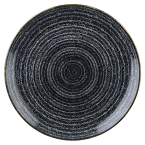 Porcelánový  kulatý talíř, grafitový 21,7 cm | CHURCHILL, Homespun Style Charcoal Black