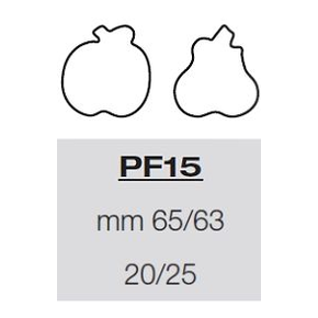 Šablona s formičkami na těsto - 20/25x jablko a hruška 65/63 mm, 57,5x39 cm | PAVONI, PF15