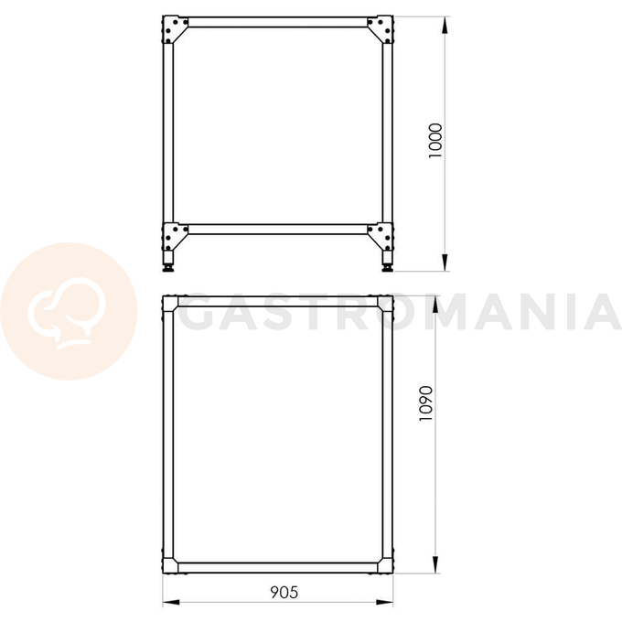 Podstawa nierdzewna 905x1090x1000 mm pod piec 781312 | STALGAST, 782021