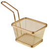 Mini košík pro servírování smažených pokrmů, 130x105 mm zlatý | APS, Snackholder