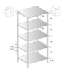 Skladovací regál z nerezové oceli s nastavitelnými policemi 800x400x2000 mm | DORA METAL, DM-3321