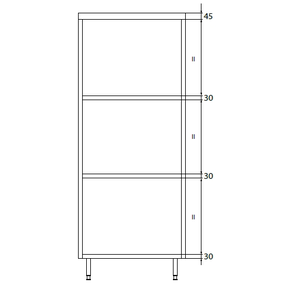 Dvojitá skladovací skříň z nerezové oceli s posuvnými dveřmi a policemi 1200x500x2000 mm | DORA METAL, DM-3305.01