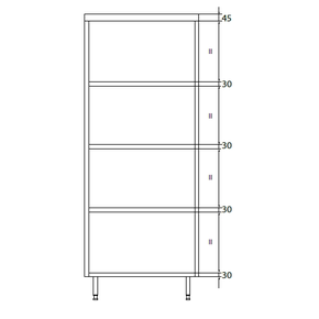 Dvojitá skladovací skříň z nerezové oceli s policemi 1200x600x2000 mm | DORA METAL, DM-3303.02