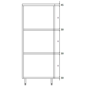 Dvojitá skladovací skříň z nerezové oceli s policemi 900x500x2000 mm | DORA METAL, DM-3303.01