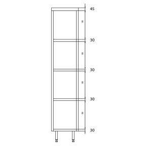 Skladovací skříň z nerezové oceli s dvířky a policemi 400x500x1800 mm | DORA METAL, DM-3301.01