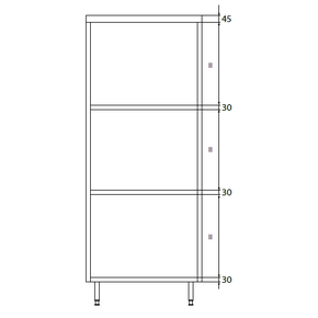 Skříň průchozí dvojitá z nerezové oceli s policemi 900x600x2000 mm | DORA METAL, DM-3334.01